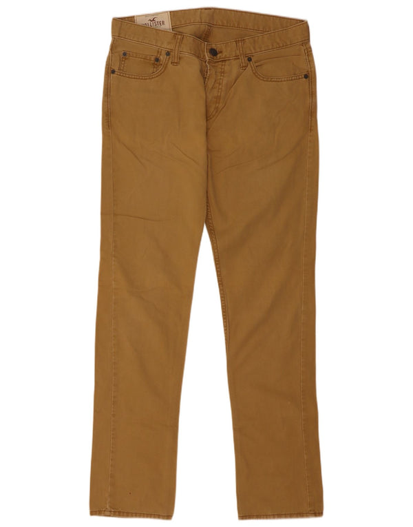 Calça masculina slim casual Hollister W32 L32 algodão bege