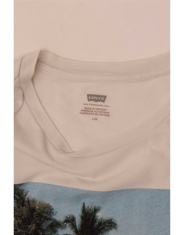 Camiseta gráfica masculina Levi's Top grande branco