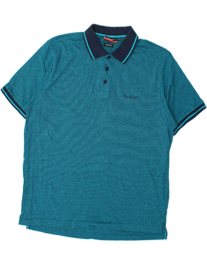 PIERRE CARDIN Mens Regular Fit Polo Shirt XL Blue Cotton Vintage Pierre Cardin and Second-Hand Pierre Cardin from Messina Hembry 