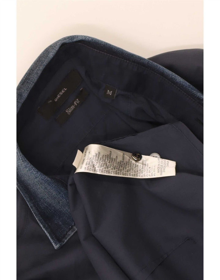 Camisa masculina Diesel Slim Fit médio algodão azul marinho