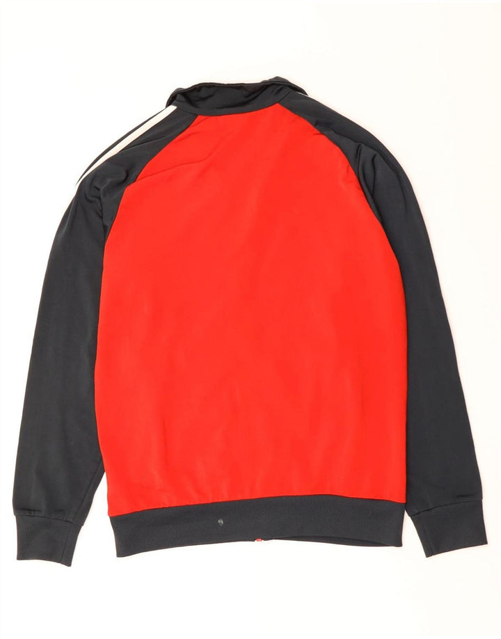 ADIDAS Mens Tracksuit Top Jacket UK 40/42 Medium Red Colourblock Poliéster