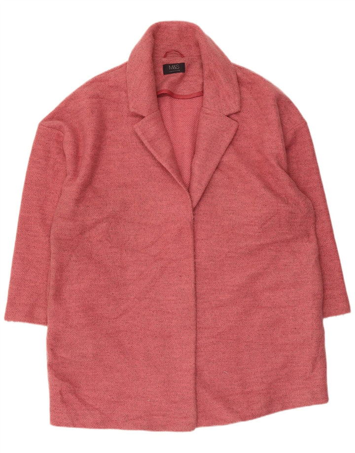 Sobretudo aberto oversized feminino Marks & Spencer Reino Unido 20 2XL poliéster rosa