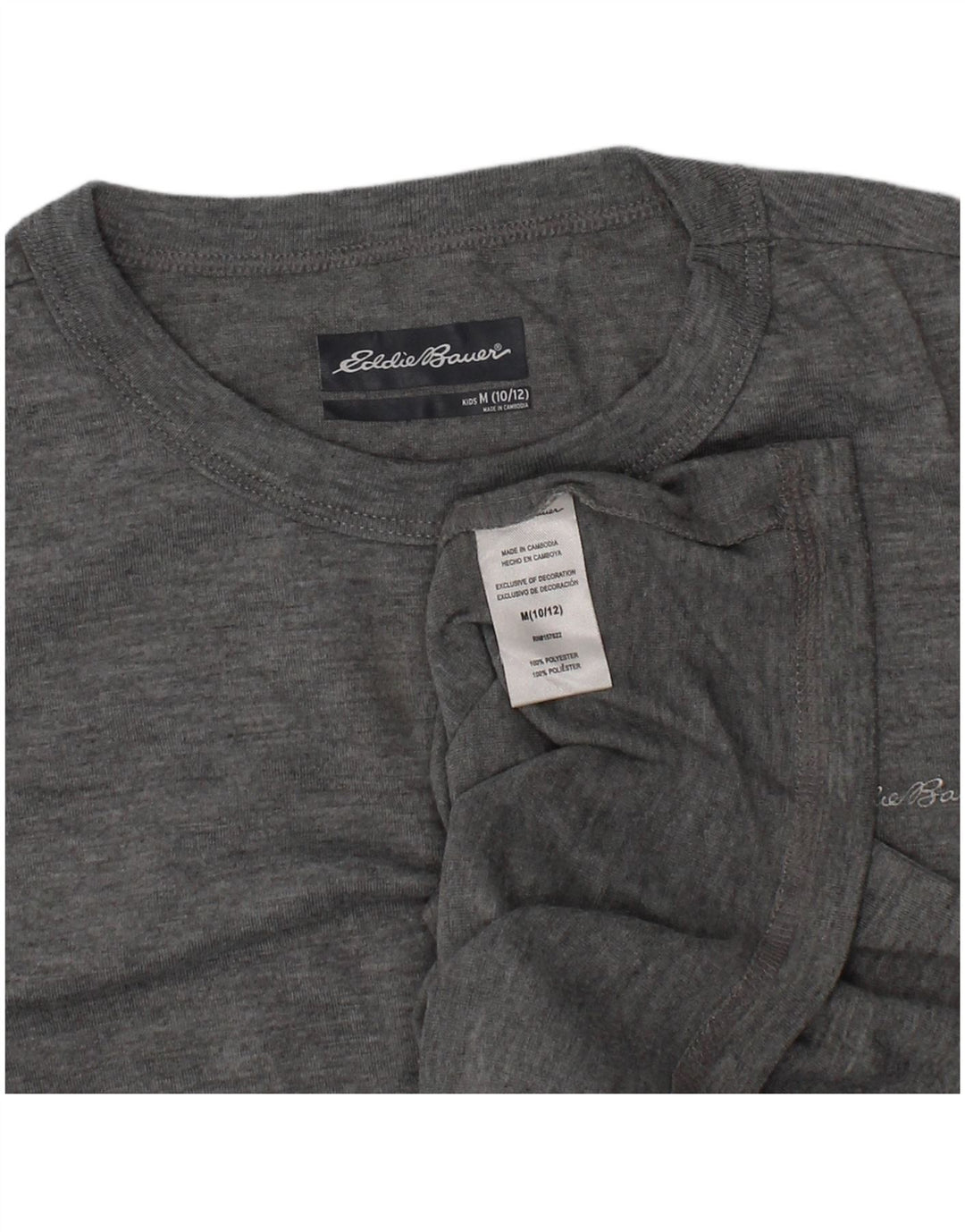 Camiseta Eddie Bauer Boys Top 10-11 Anos Cinza Médio Poliéster