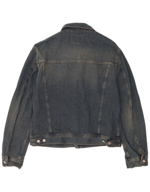 Jaqueta jeans masculina Sisley UK 42 XL azul algodão