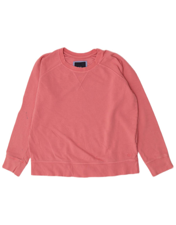 Crew Clothing moletom feminino Jumper UK 12 algodão rosa médio