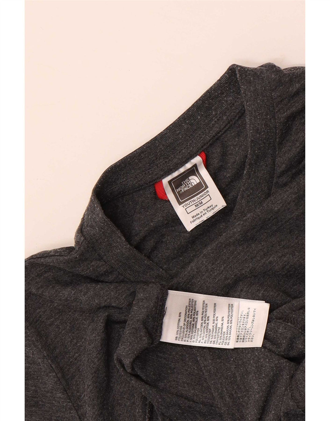Camiseta The North Face Boys Top 9-10 Anos Algodão Cinza Médio