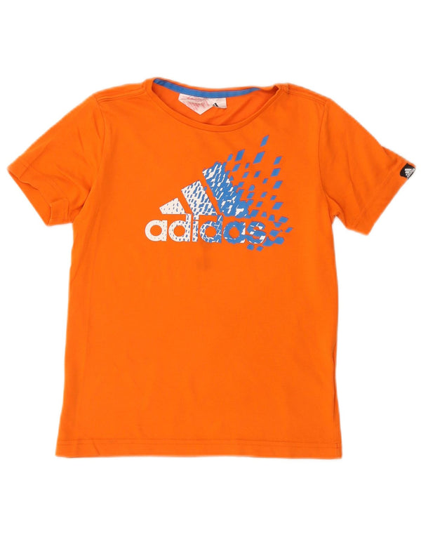 Camiseta Adidas Meninos Graphic Top 10-11 Anos Laranja Algodão