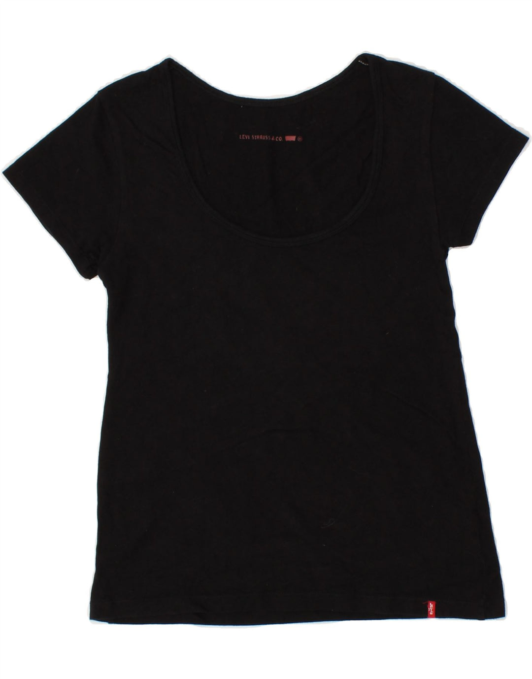 LEVI'S Womens T-Shirt Top UK 12 Medium Black Cotton | Vintage Levi's | Thrift | Second-Hand Levi's | Used Clothing | Messina Hembry 
