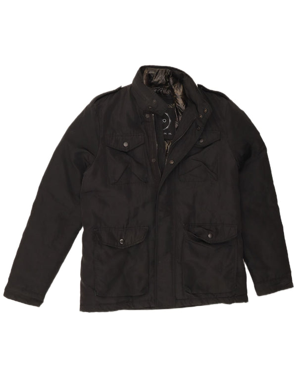 Jaqueta corta-vento militar masculina Liu Jo Reino Unido 36 poliéster preto pequeno