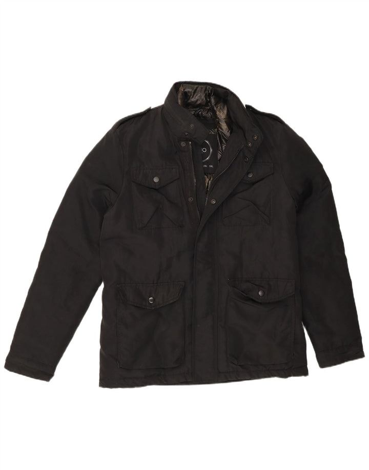 Jaqueta corta-vento militar masculina Liu Jo Reino Unido 36 poliéster preto pequeno