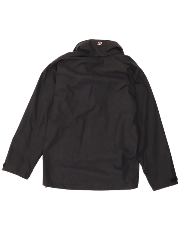 Jaqueta de chuva masculina Berghaus com capuz UK 38 médio preto nylon
