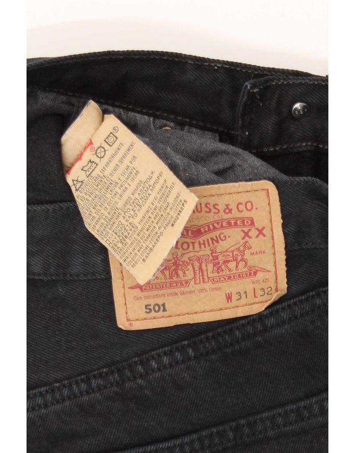 Jeans Levi's 501 Straight Masculino W31 L32 Algodão Preto