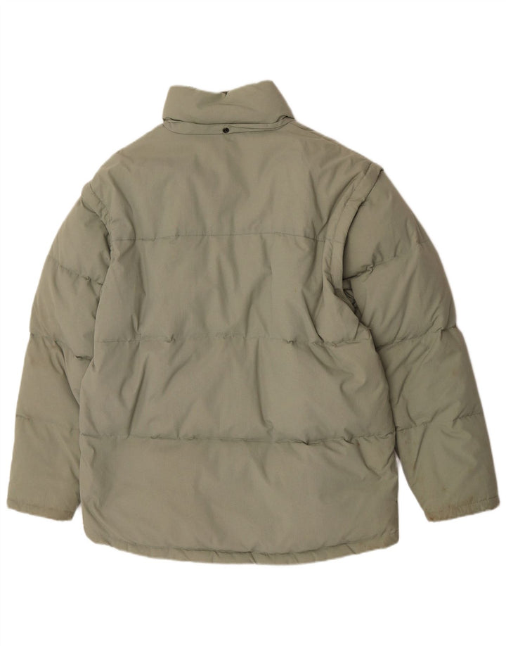 Jaqueta acolchoada com capuz masculina Fila UK 40 verde grande