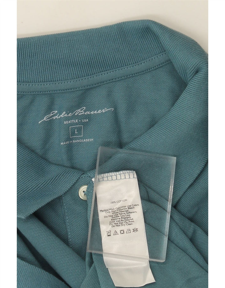 Camisa pólo masculina Eddie Bauer grande algodão azul