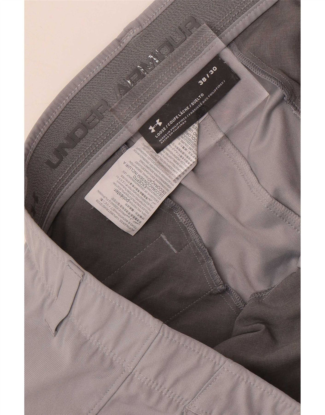 Under Armour Mens Straight Chino Calças W38 L30 Cinza Poliéster