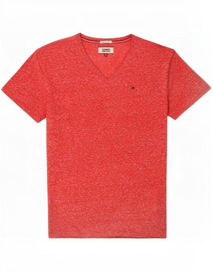 Tommy Hilfiger Camiseta masculina Regular Fit Top Médio Poliéster Salpicado Rosa