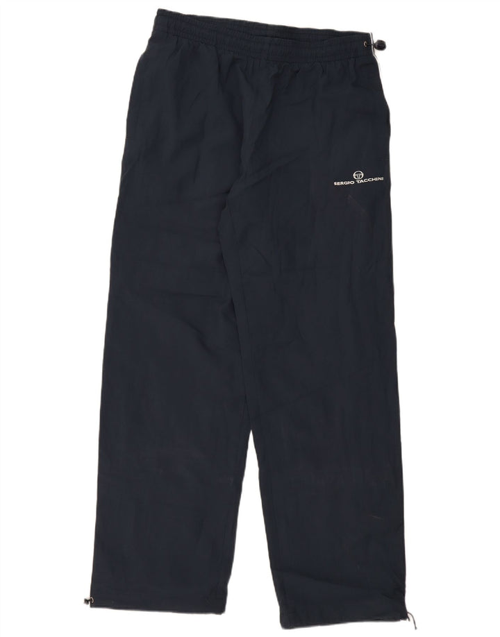 Calça de treino masculina Sergio Tacchini grande poliéster azul marinho