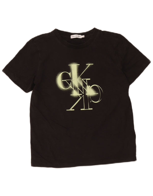 Calvin Klein Jeans Meninos Camiseta gráfica Top 11-12 Anos Algodão Preto