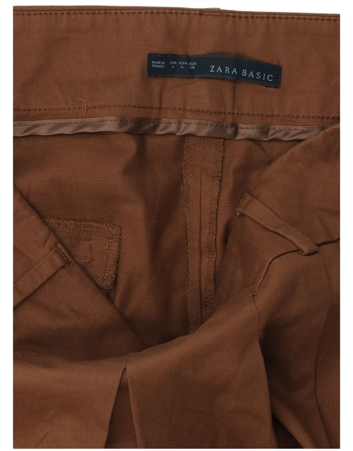 Zara saia feminina plissada linha A grande W34 marrom