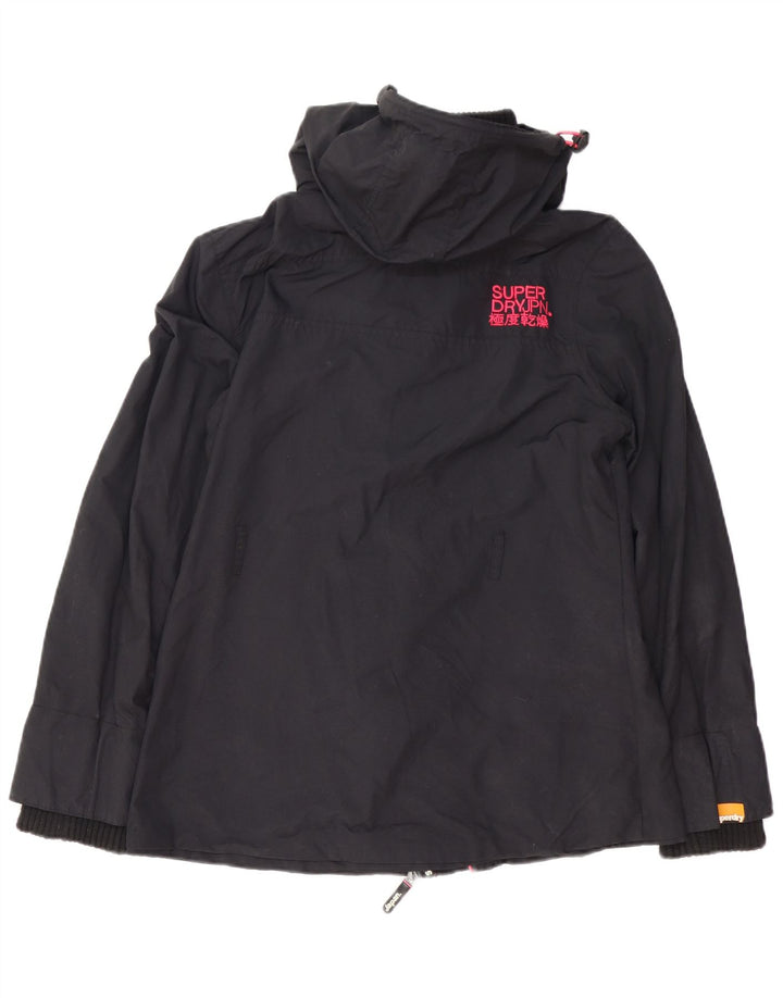 Jaqueta de chuva com capuz Superdry Womens The Windmac UK 16 grande nylon preto