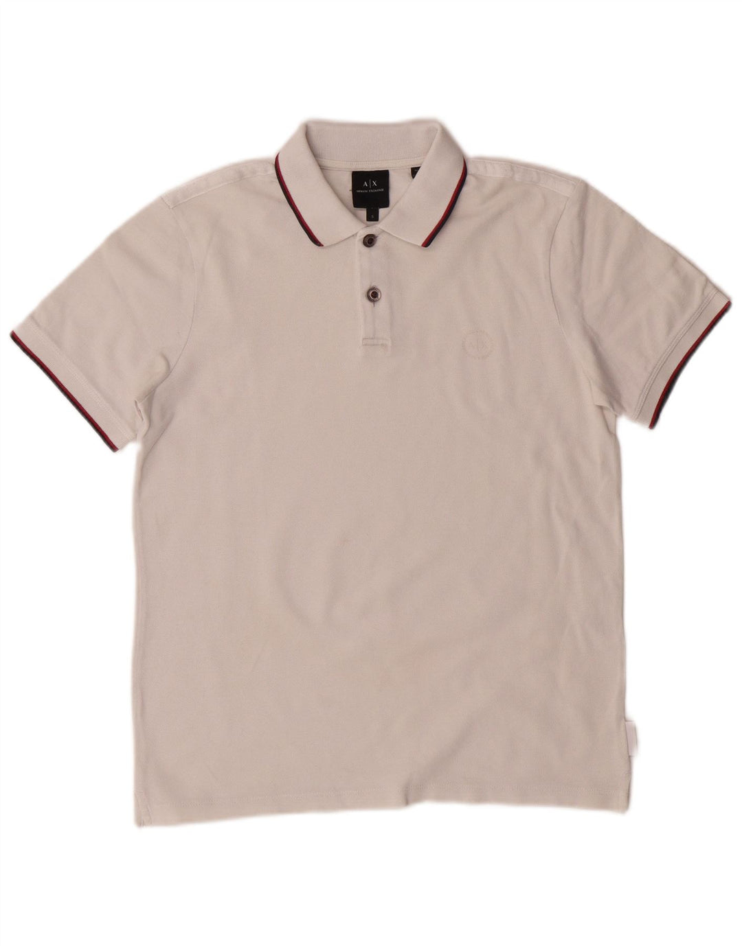 Camisa polo masculina Armani Exchange pequena algodão branco