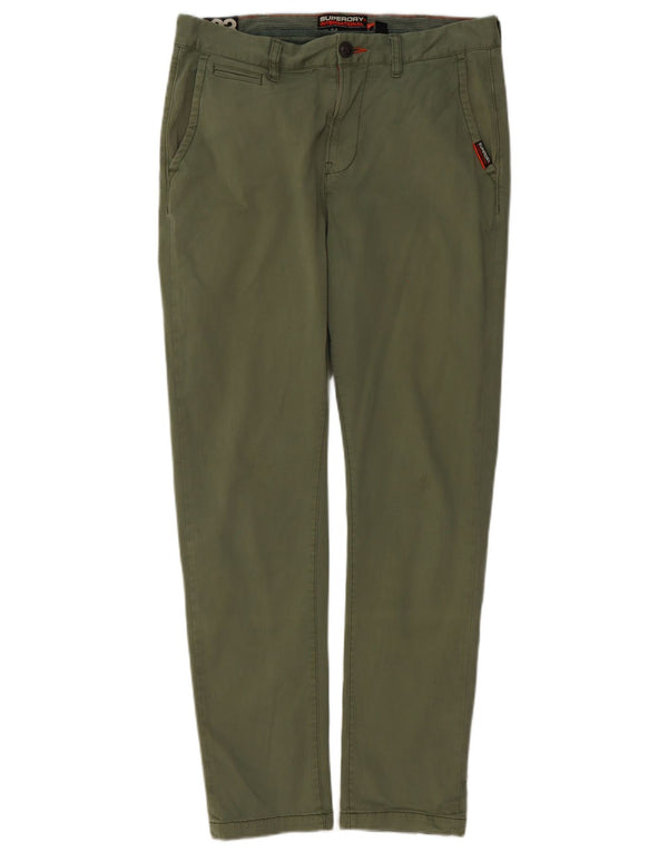 Calça Chino Superdry Masculina Slim Fit W33 L32 Algodão Verde