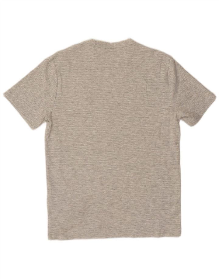 Camiseta masculina Reiss Top algodão manchado cinza médio