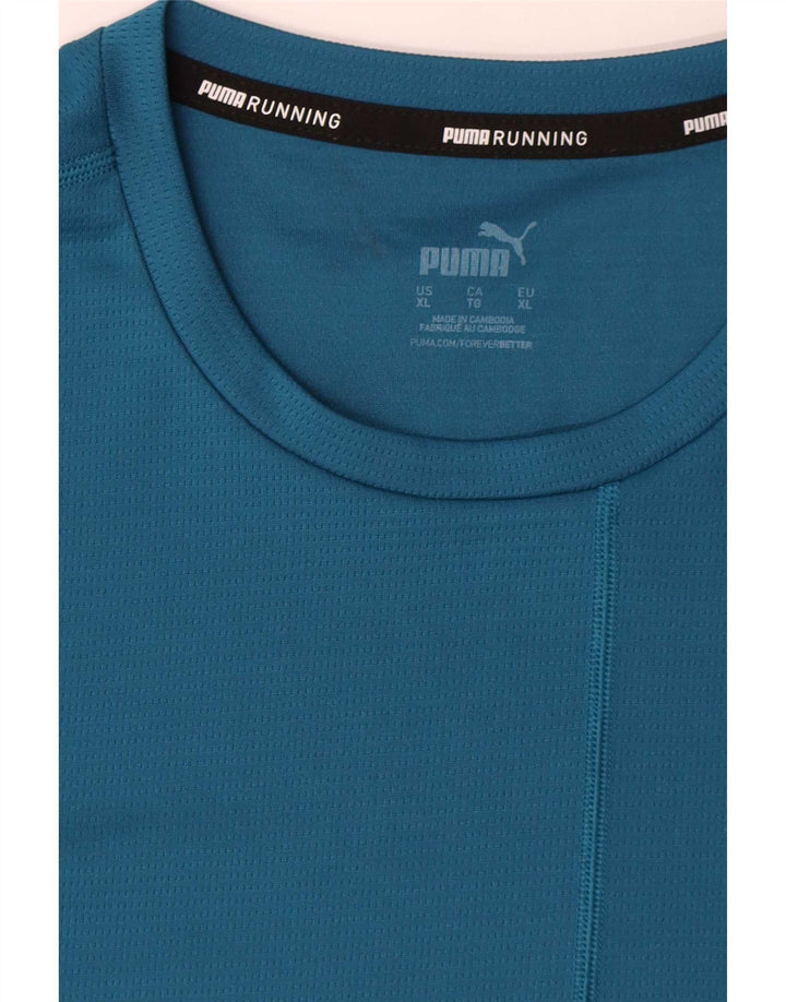 Puma Masculino Top Manga Longa XL Azul Colorblock
