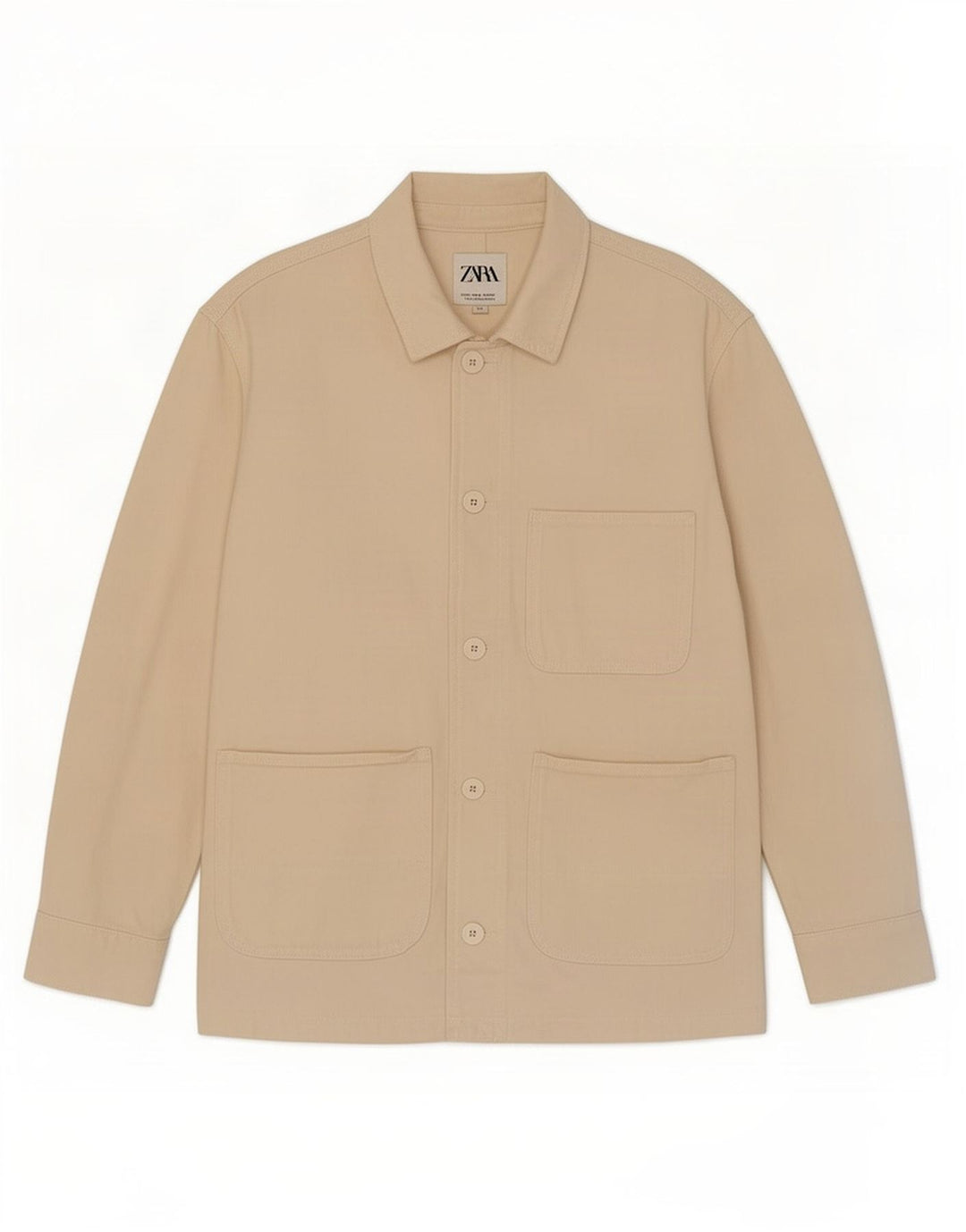 Jaqueta utilitária feminina Zara UK 14 médio algodão branco