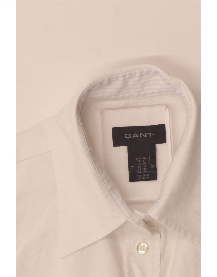 Camisa feminina Gant UK 10 pequena algodão branco
