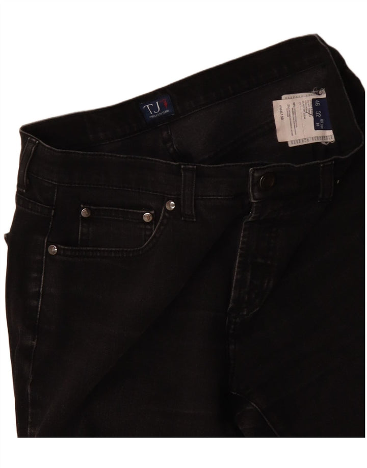 Jeans retos femininos TRUSSARDI W30 L27 algodão preto