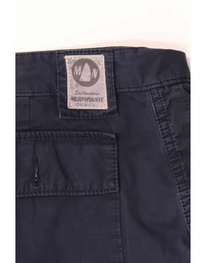 Murphy & Nye Mens Regular Cargo Shorts Grande W36 Azul Marinho Algodão
