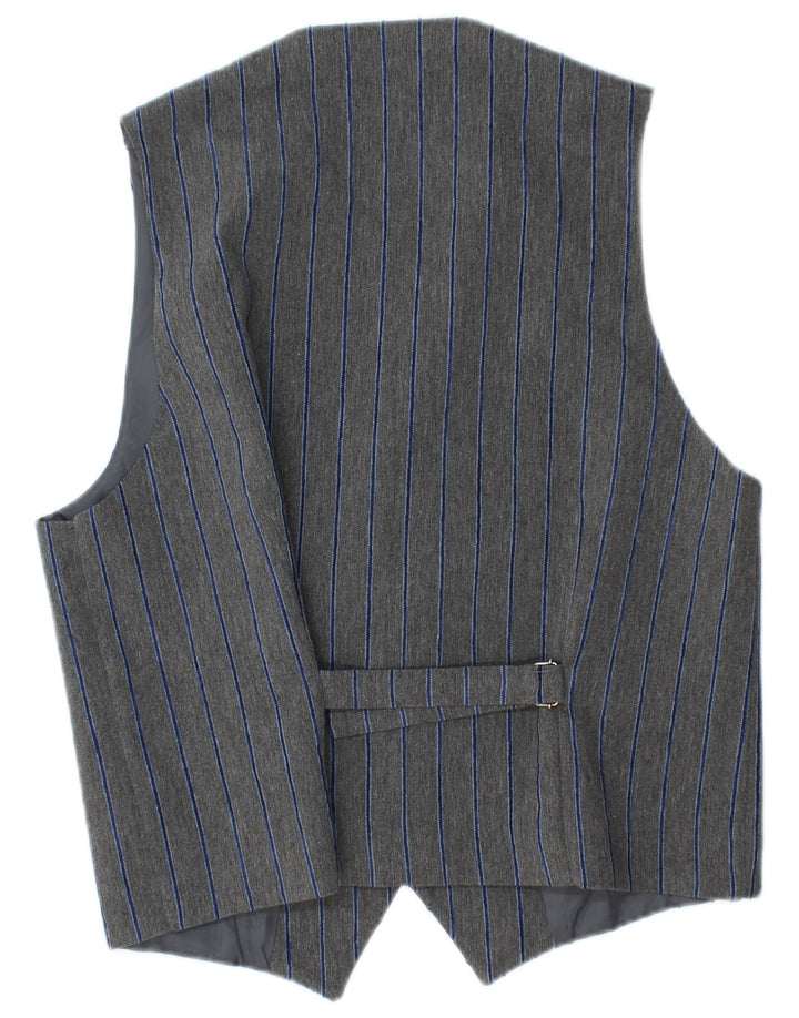 Colete masculino Sirmoney XL poliéster listrado cinza