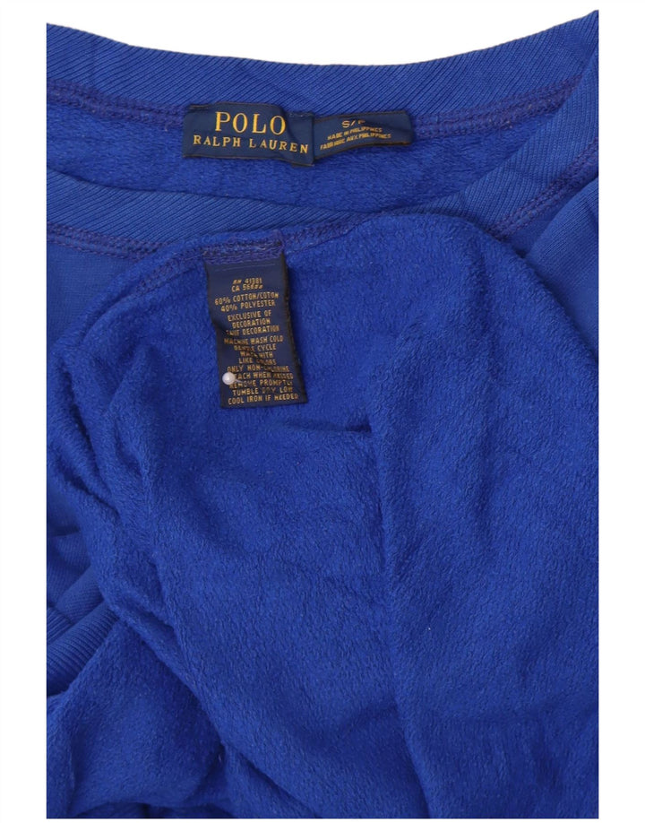 Polo Ralph Lauren moletom feminino oversized jumper UK 10 pequeno azul