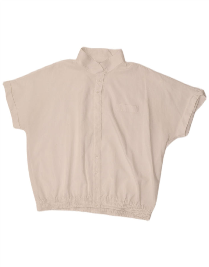 Blusa feminina de manga curta grande Lady Joy EU 44 XL branca