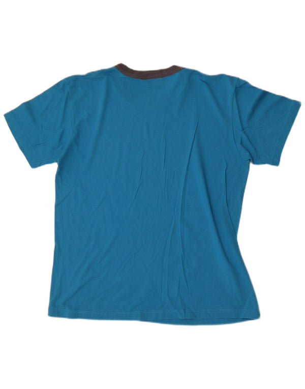 Camiseta masculina Diadora Top grande algodão colorblock azul