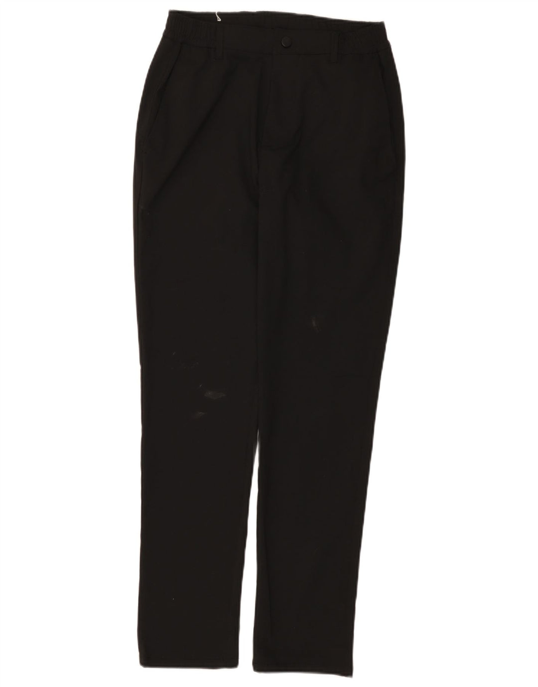 Zara Mens Slim Chino Calças Pequenas W30 L29 Poliéster Preto