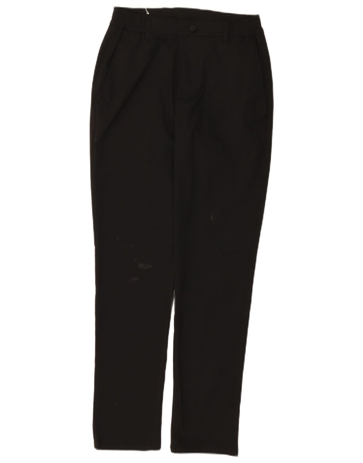 Zara Mens Slim Chino Calças Pequenas W30 L29 Poliéster Preto