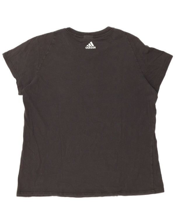 Adidas Camiseta Feminina Graphic Top UK 24/26 2XL Algodão Preto