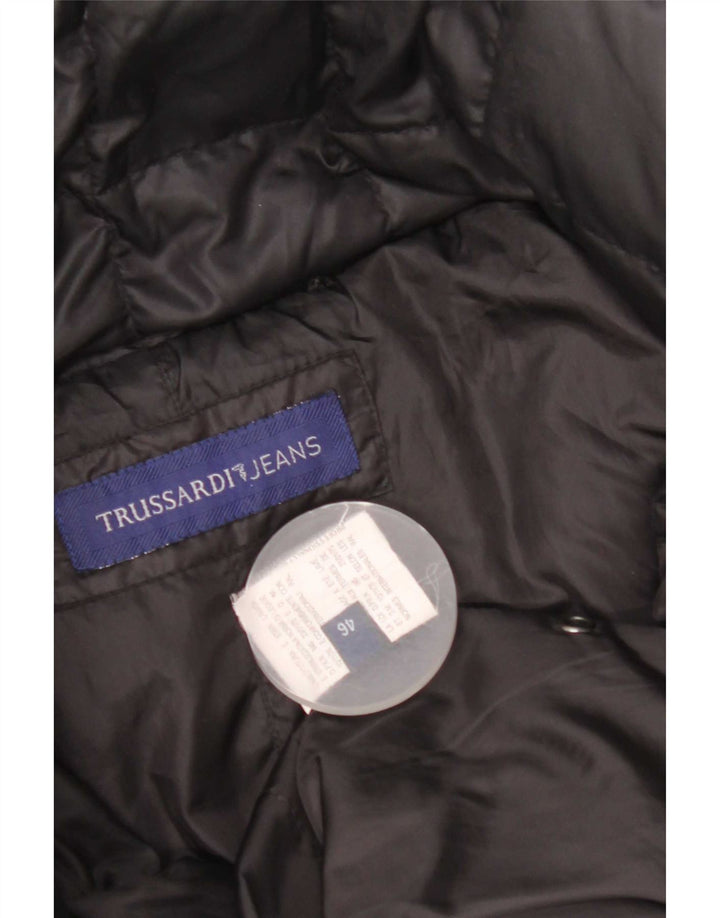 Casaco acolchoado feminino Trussardi Jeans IT 46 grande preto