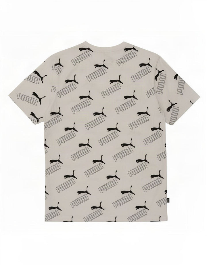 Puma Mens Graphic T-Shirt Top Pequeno Algodão Branco