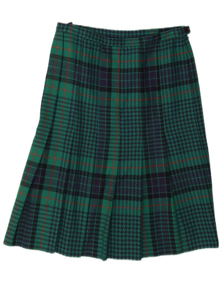 Saia feminina vintage linha A W30 houndstooth verde médio