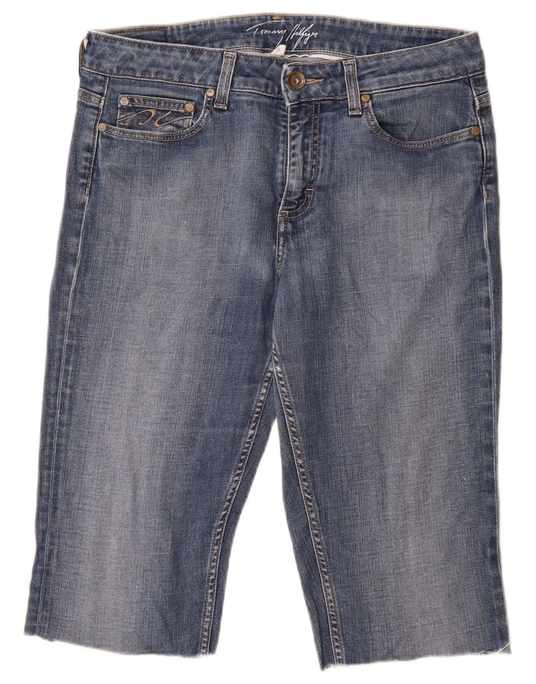 Shorts jeans feminino Tommy Hilfiger W30 algodão azul médio