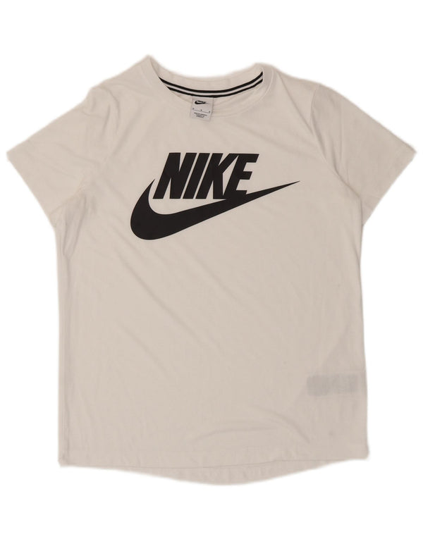 Camiseta Nike Feminina Graphic Top UK 14 Médio Branco Poliéster