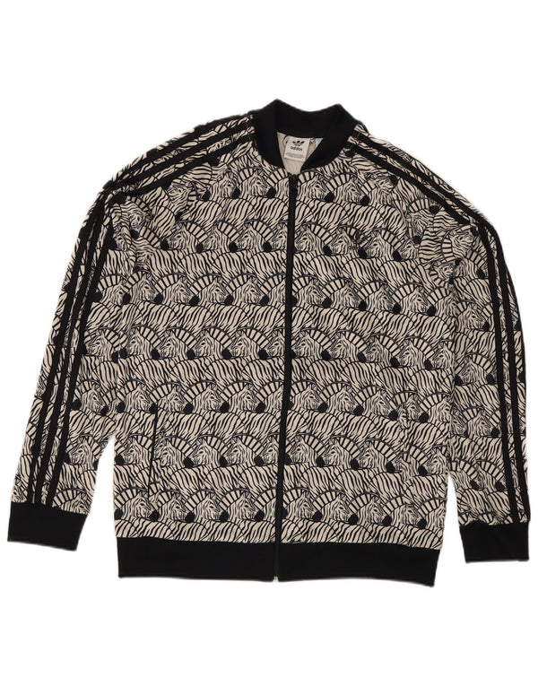 Adidas Meninas Graphic Tracksuit Top Jacket 14-15 Anos Preto Animal Print