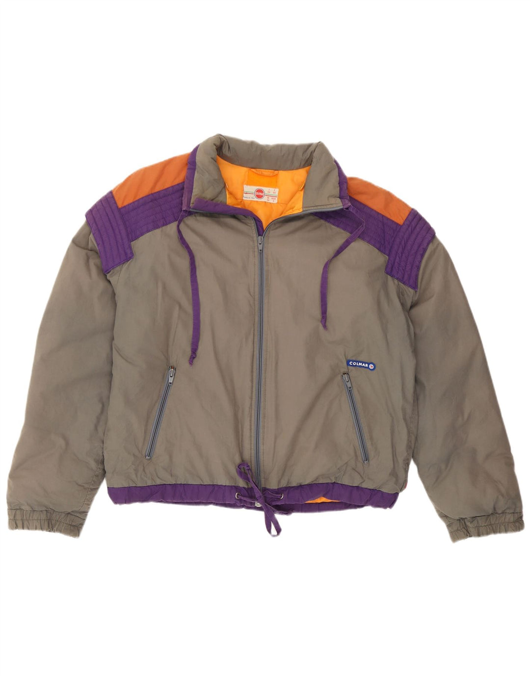 Jaqueta de esqui feminina Colmar IT 44 cinza médio colorblock algodão retrô