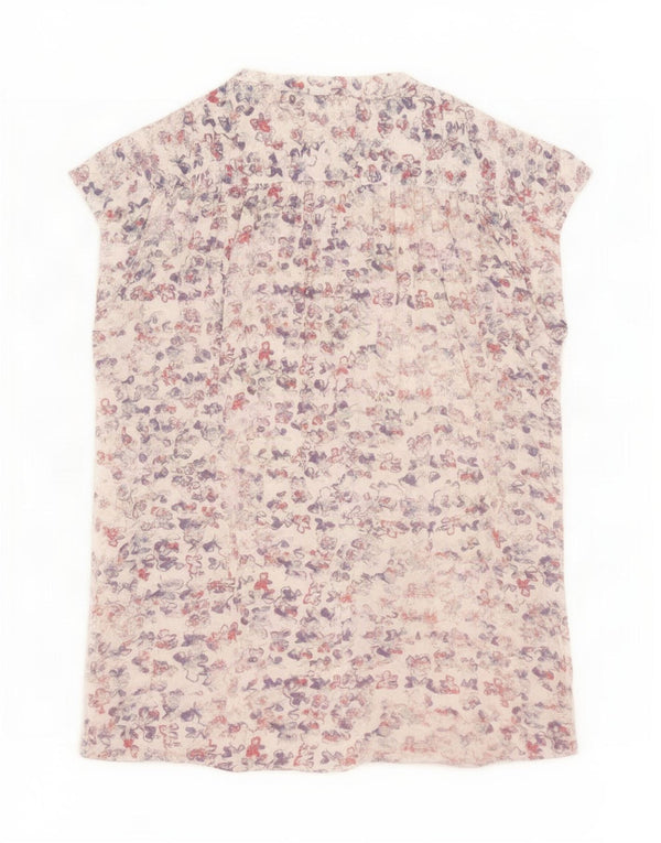 Blusa feminina Tommy Hilfiger manga curta EUA 6 médio branco floral