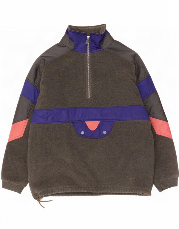 Suéter de lã masculino Klepper com zíper e gola 2XL cinza colorblock poliéster