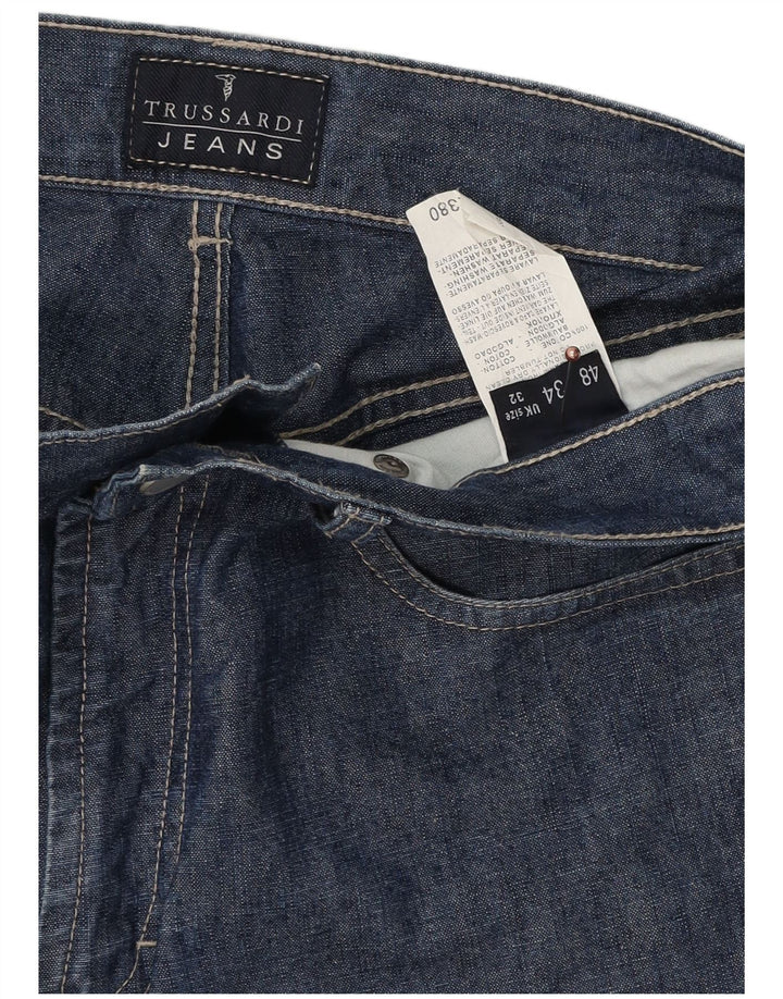Jeans retos masculinos TRUSSARDI W32 L32 algodão azul