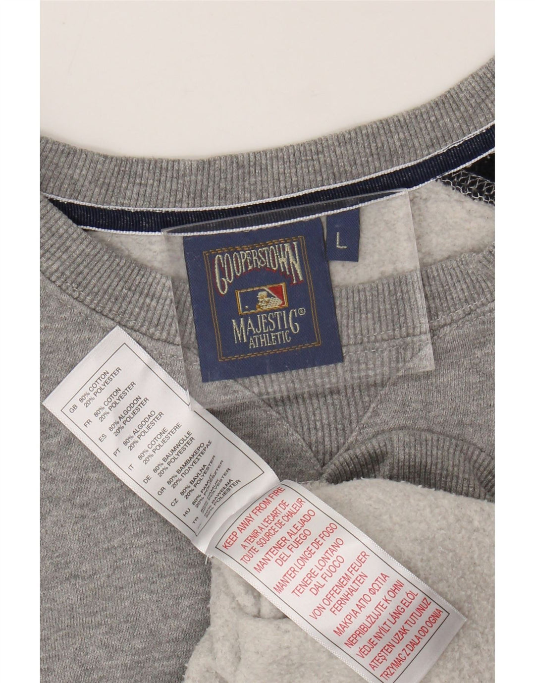 MAJESTIC Suéter feminino New York Yankees com capuz Reino Unido 16 grande cinza